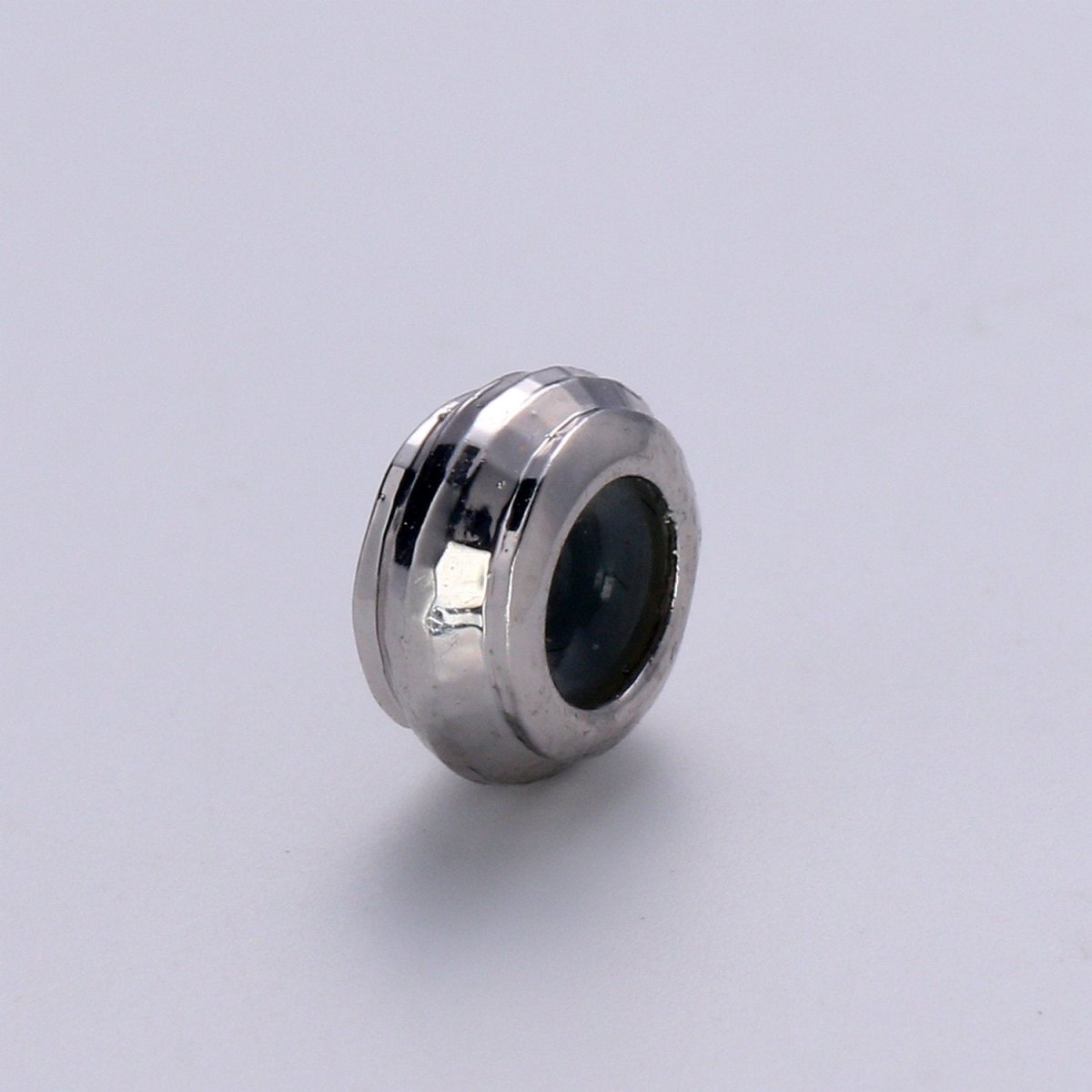 Stopper Beads, Silver Stopper beads with Rubber Ring, Dainty Mini Spacer beads, Bracelet Necklace DIY, 6X3mm,  B-370
