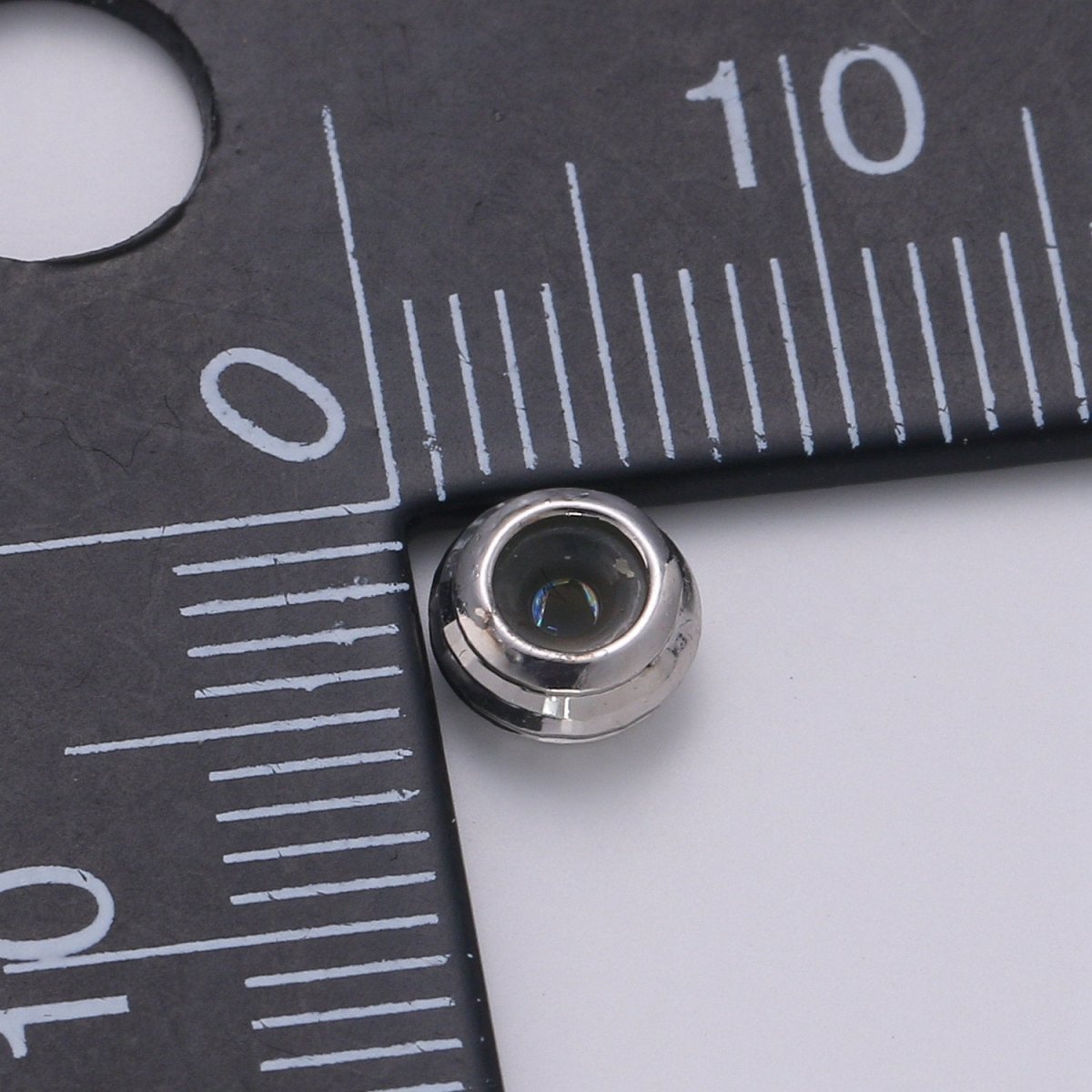 Stopper Beads, Silver Stopper beads with Rubber Ring, Dainty Mini Spacer beads, Bracelet Necklace DIY, 6X3mm,  B-370