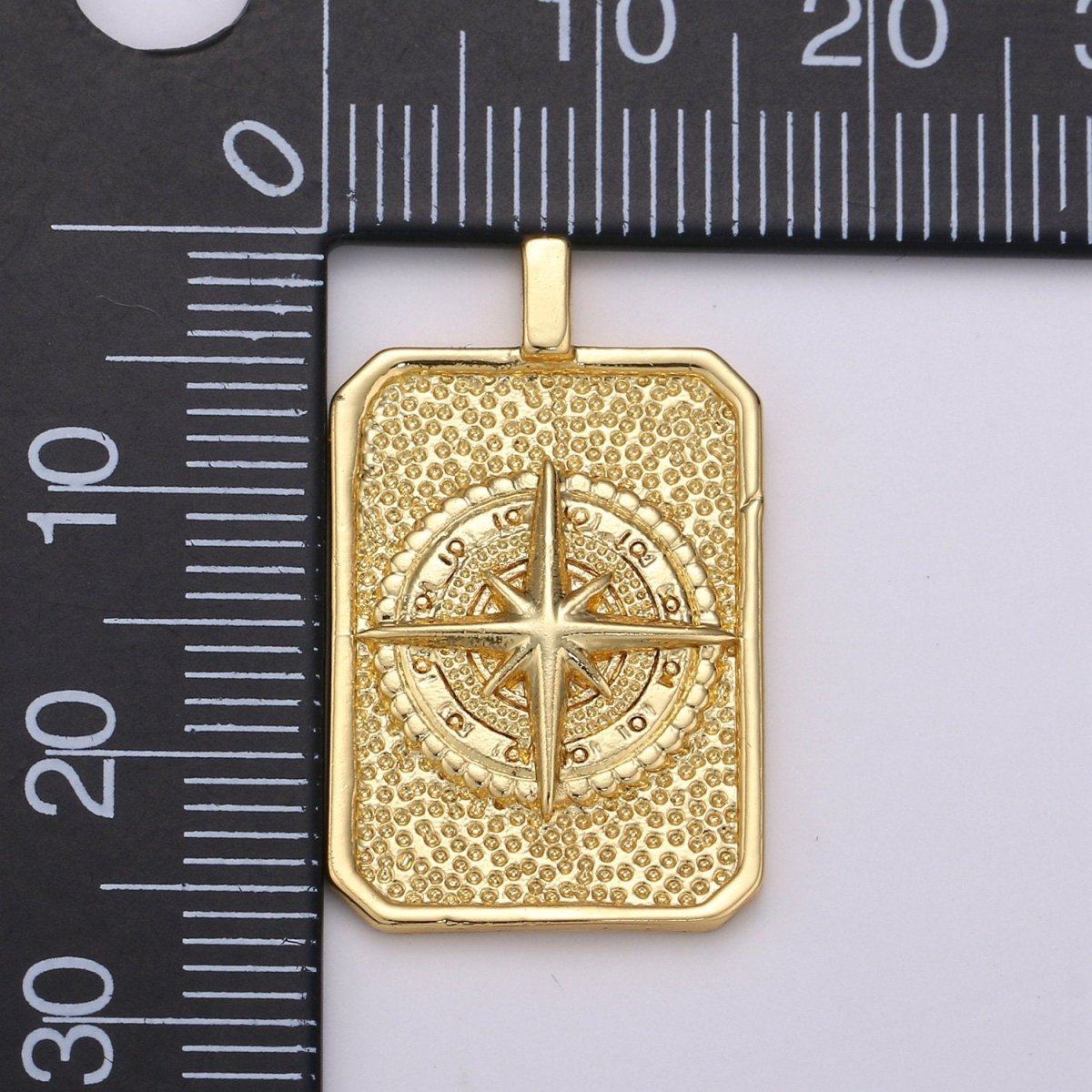 Tag Charm 14k Gold Filled coin pendant, Medallion charms,Compass charms, Vintage Military Tag Charm for Necklace Bracelet Earring I-675