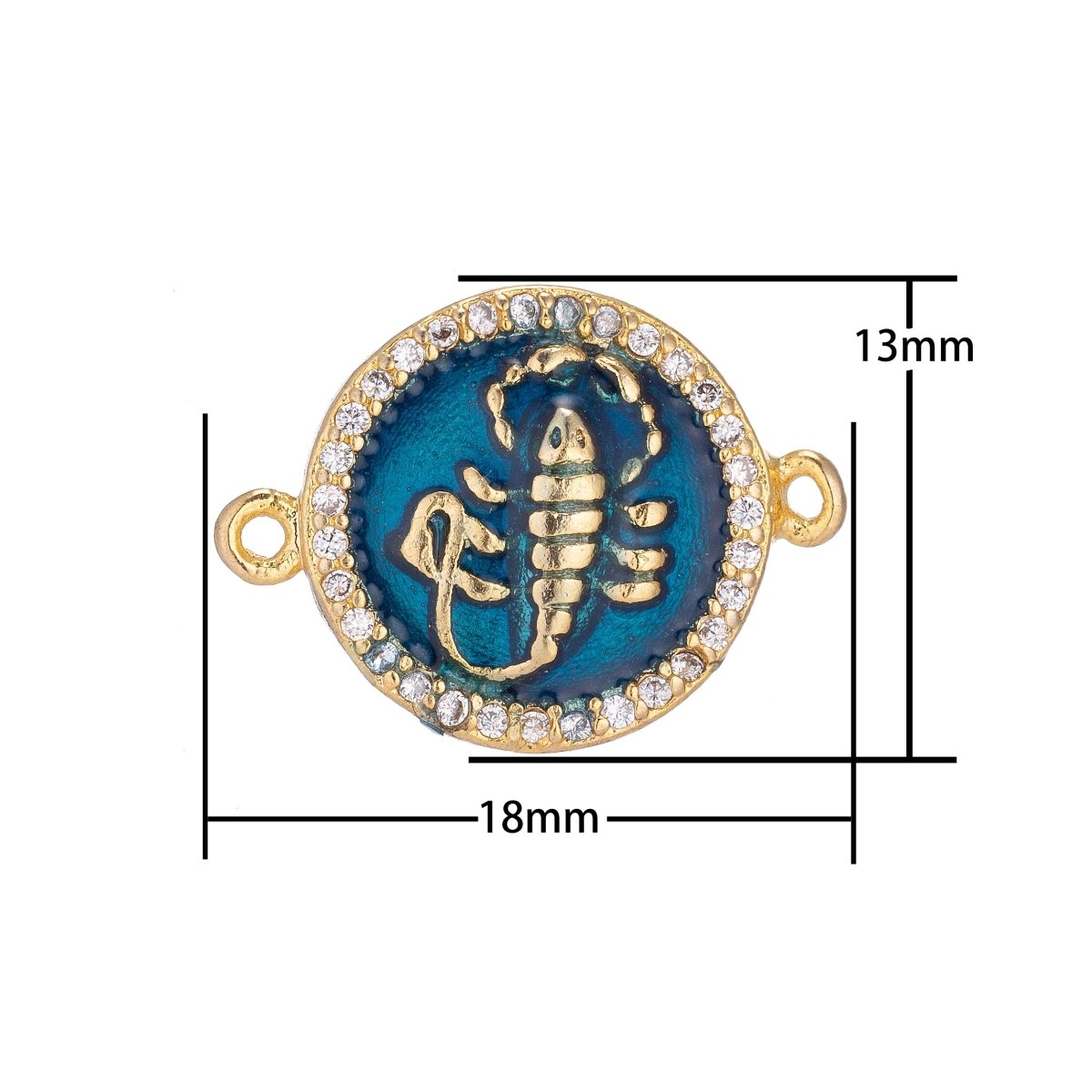 Teal Gold Filled Scorpion Connector F-042