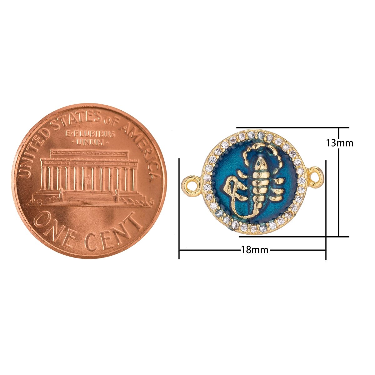 Teal Gold Filled Scorpion Connector F-042