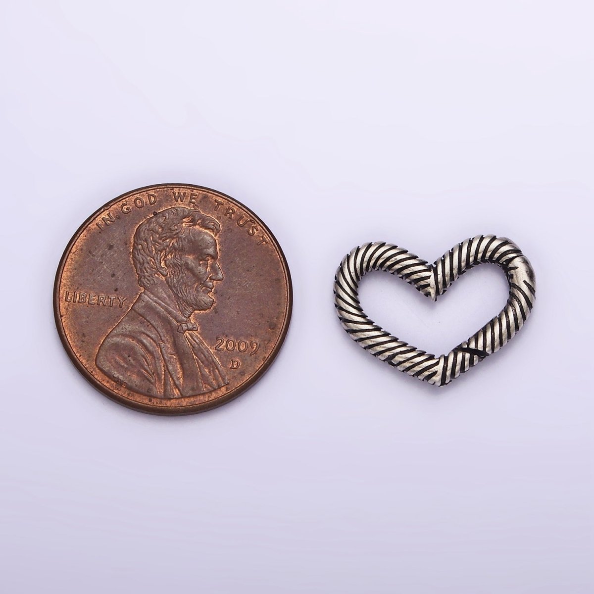 Textured Clasp Antique Silver S925 Sterling Silver Hinged Heart Push Gate Ring Clasp Charm Pendants Interchangeable Connectors SL-309
