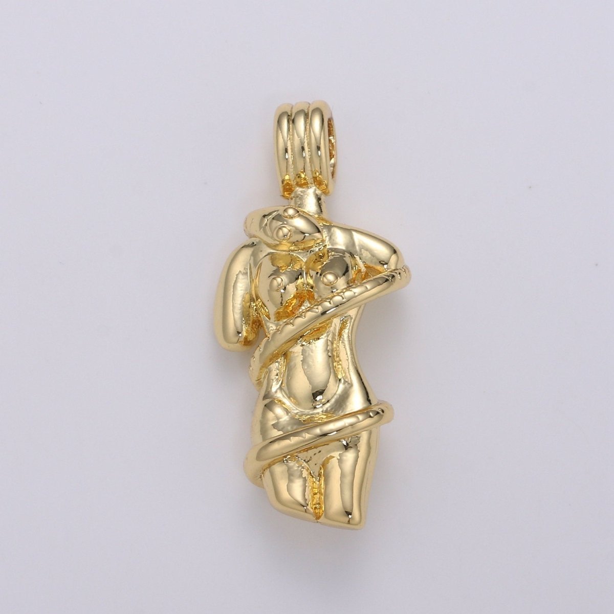 The Eve Pendant 14k Gold Filled Female Body Pendant // Female Empowerment Necklace Charm Serpent Snake Necklace Charm // Femnist Jewelry H-842