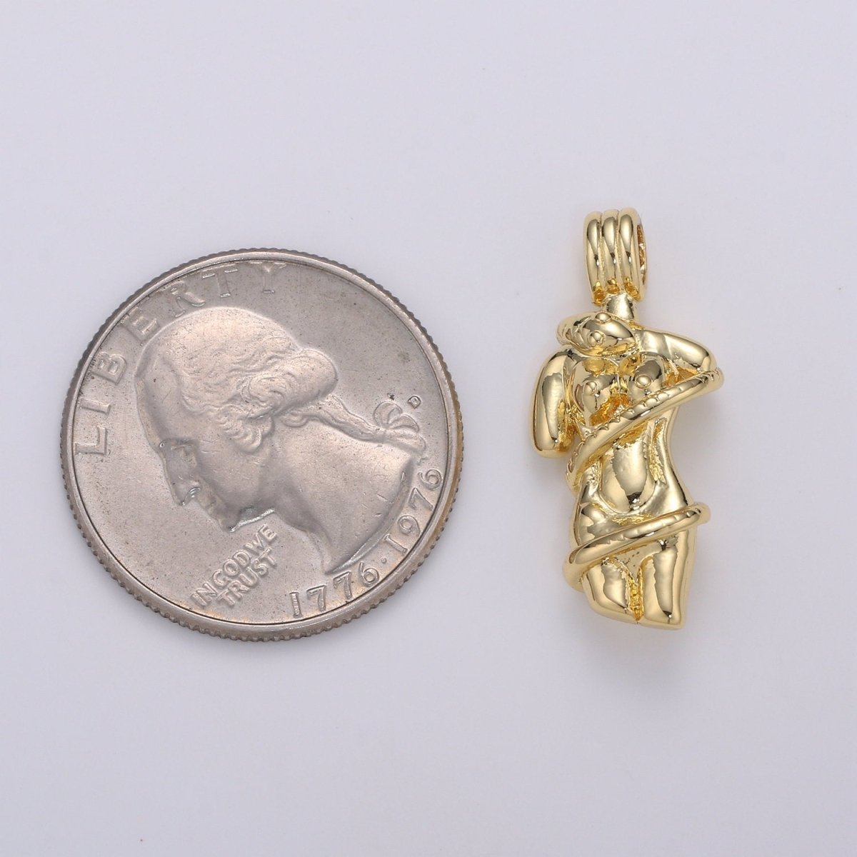 The Eve Pendant 14k Gold Filled Female Body Pendant // Female Empowerment Necklace Charm Serpent Snake Necklace Charm // Femnist Jewelry H-842