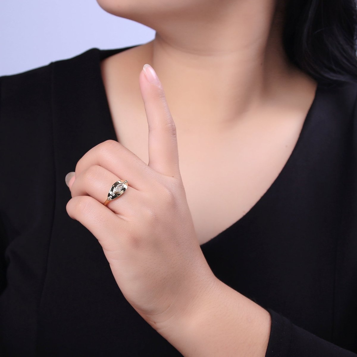 The Eye Ring in 14k Gold Filled Open Adjustable Jewelry U-378