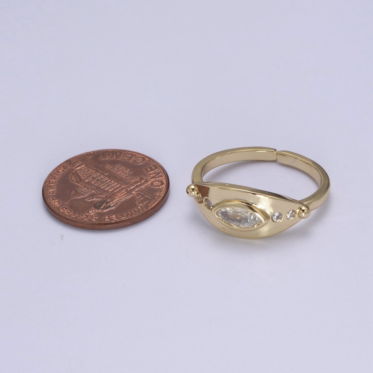 The Eye Ring in 14k Gold Filled Open Adjustable Jewelry U-378