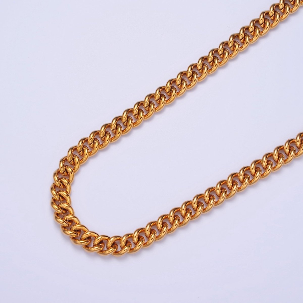 Thick Curb Link Unfinished Chain, 6mm 24k Gold Filled Chain 19.5 inch long | WA-1394 Clearance Pricing