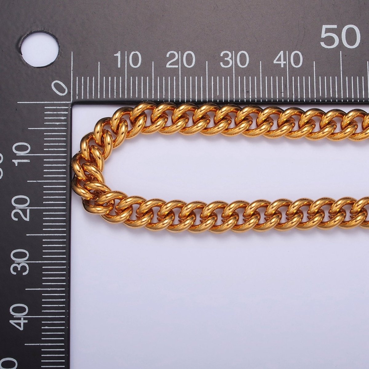 Thick Curb Link Unfinished Chain, 6mm 24k Gold Filled Chain 19.5 inch long | WA-1394 Clearance Pricing