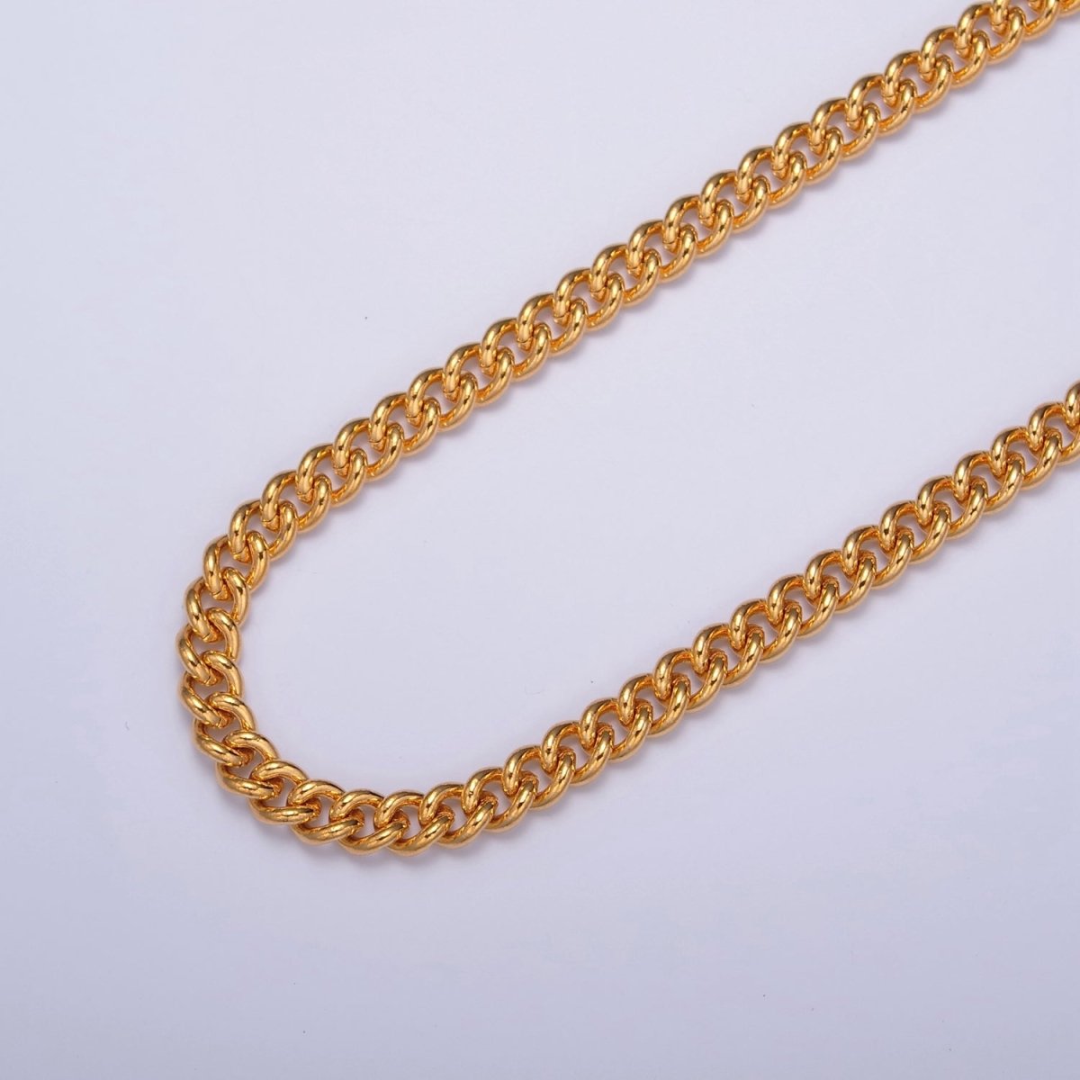 Thick Curb Link Unfinished Chain, 6mm 24k Gold Filled Chain 19.5 inch long | WA-1397 Clearance Pricing