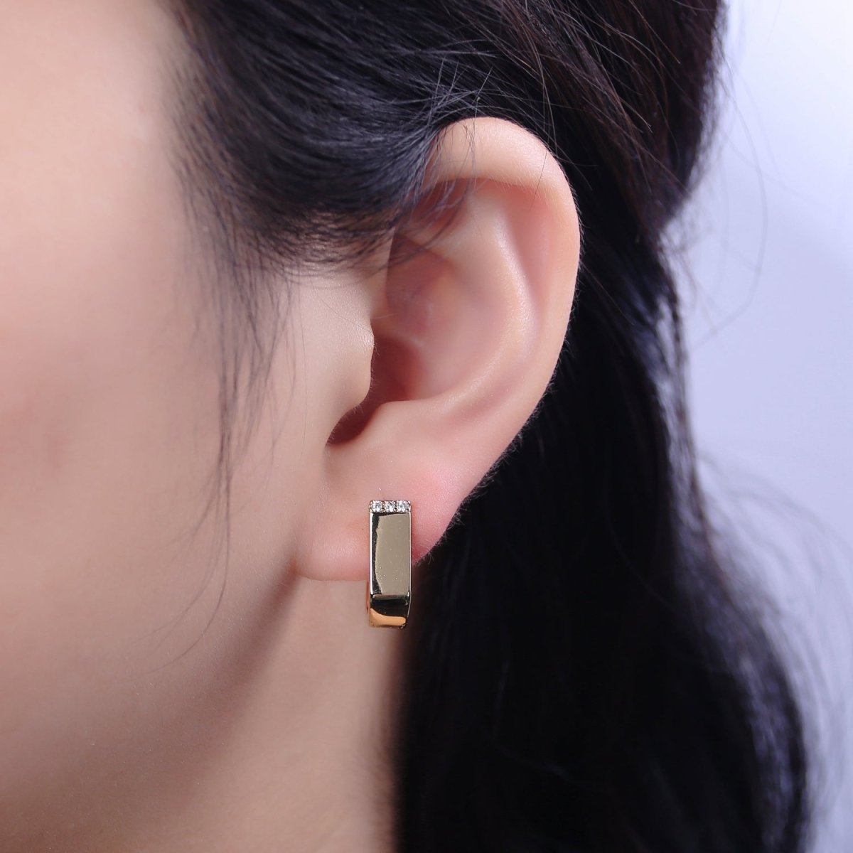 Thick Gold Hoop Earring - Oval Hoop Earring - Gold Statement Earrings -Hypoallergenic Gold Trendy Jewelry - Minimalist Hoop Jewelry T-296
