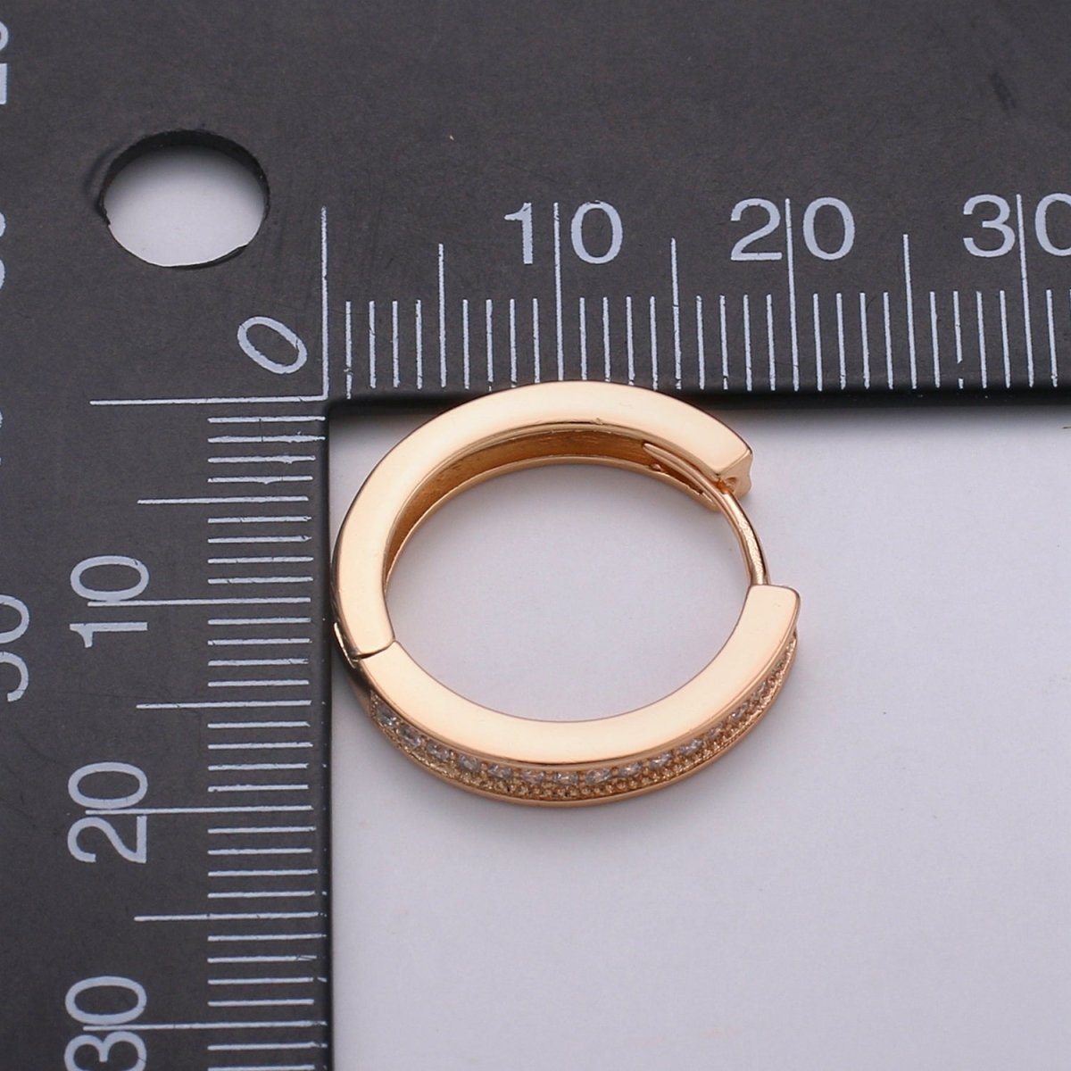 Thin Mini Ear Huggies - Rose Gold CZ Hoops | Micro Pave Huggies | Small Hoops | Dainty Huggies Hoop Earrings | Cartilage Hoops | Helix Hoops Q-309
