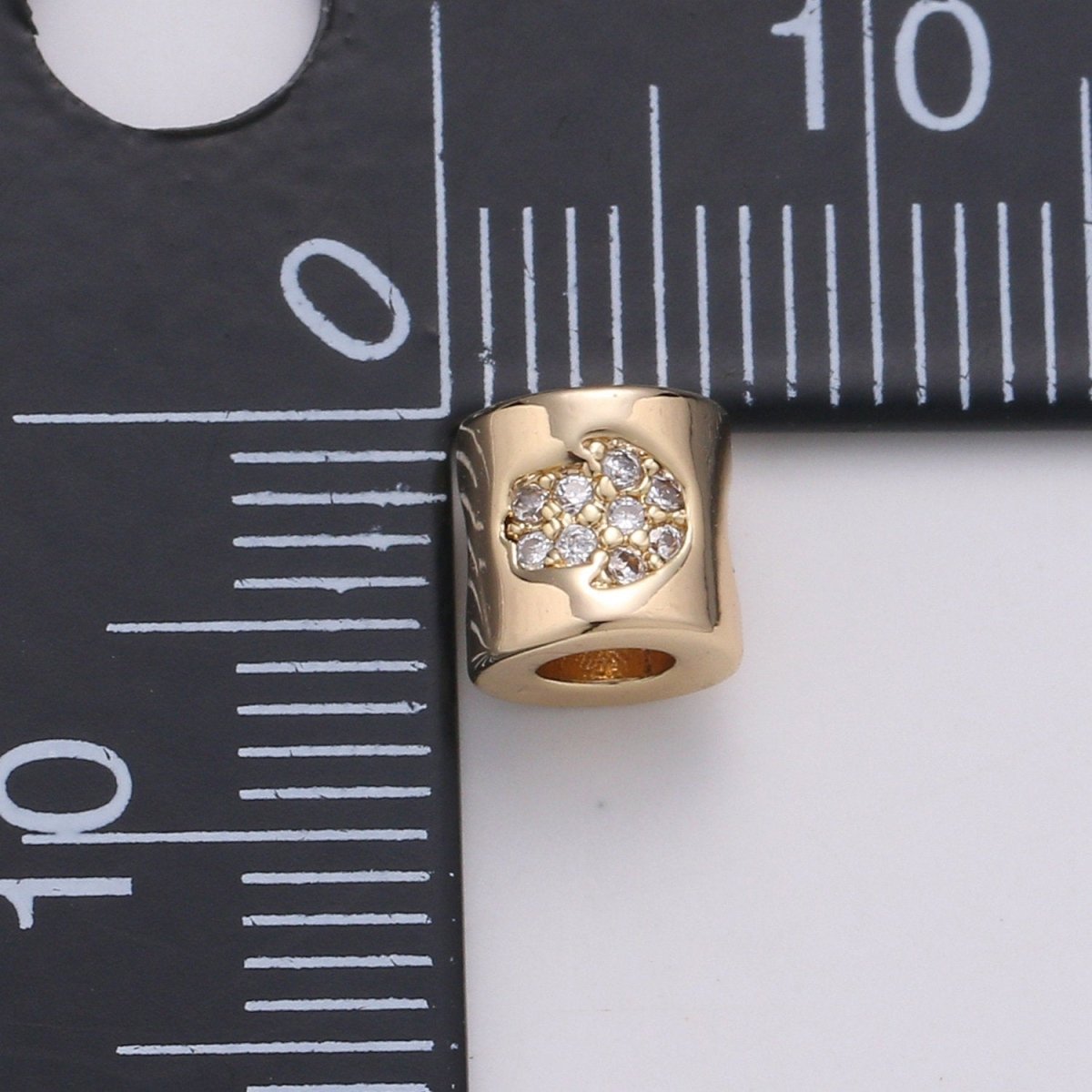 Tiny Beads  6mm Bead CZ Gold Beads Hamsa Hand Beads cylinder Cubic Beads for Bracelet Necklace Supply Large Hole Beads 3mm hole