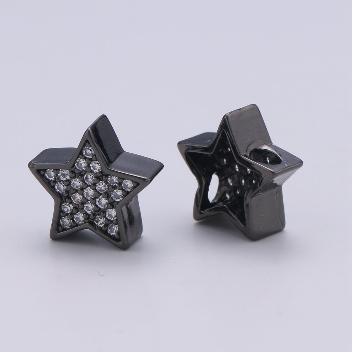 Tiny Black Star Beads CZ Crystal Mini Sky Nature Object Jewelry Accessories Making Beads B394