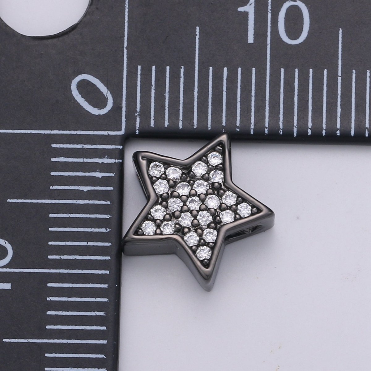 Tiny Black Star Beads CZ Crystal Mini Sky Nature Object Jewelry Accessories Making Beads B394