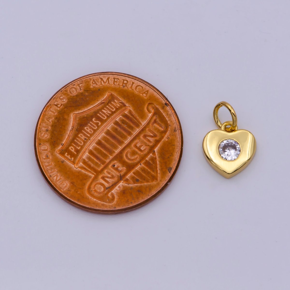 TINY Gold Filled Heart Charm Small Cz Heart Charm add on Handmade Jewelry Supplies. Handcrafted Supplies M-872