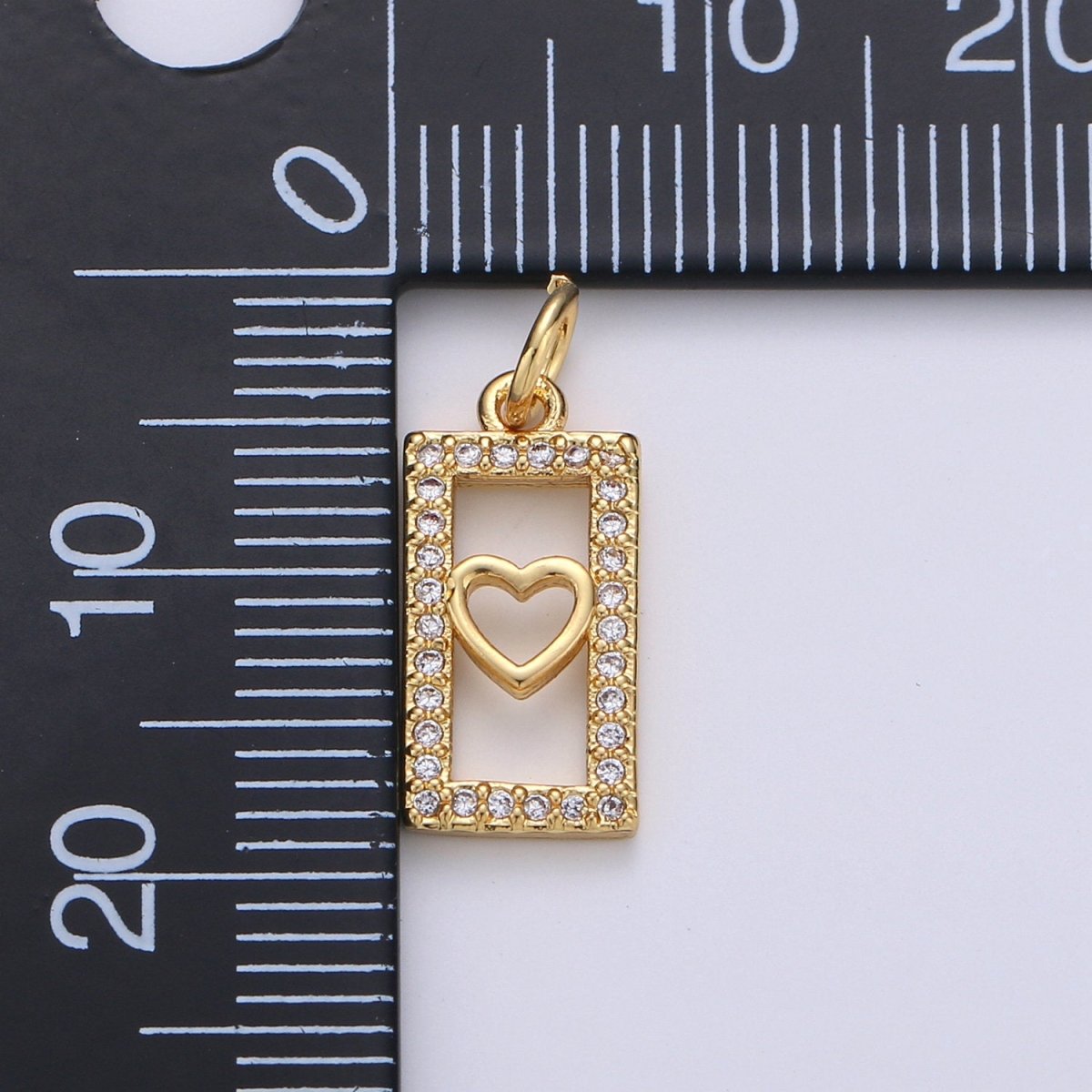 Tiny Heart Charm CZ Cubic Zirconia Mini Lover Charm Gold Charm 14k Gold Filled Micro Pave Charm for Bracelet Necklace Earring Jewelry, D-242