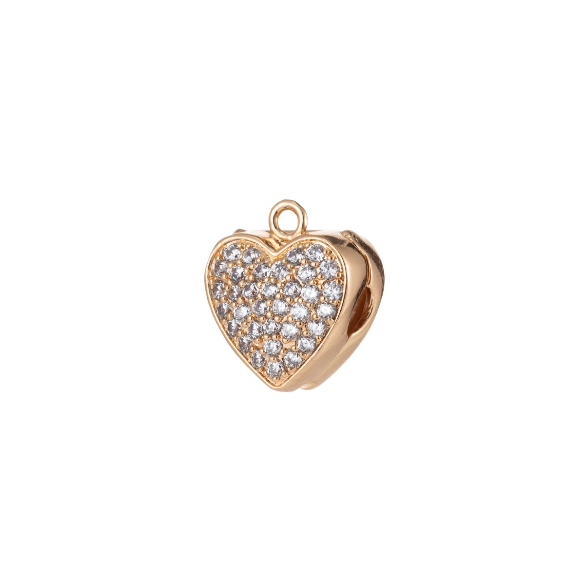 Tiny Missing Couple Heart Beads CZ Mini Valentine Miss You Writings Heart Jewelry Making Beads B-346
