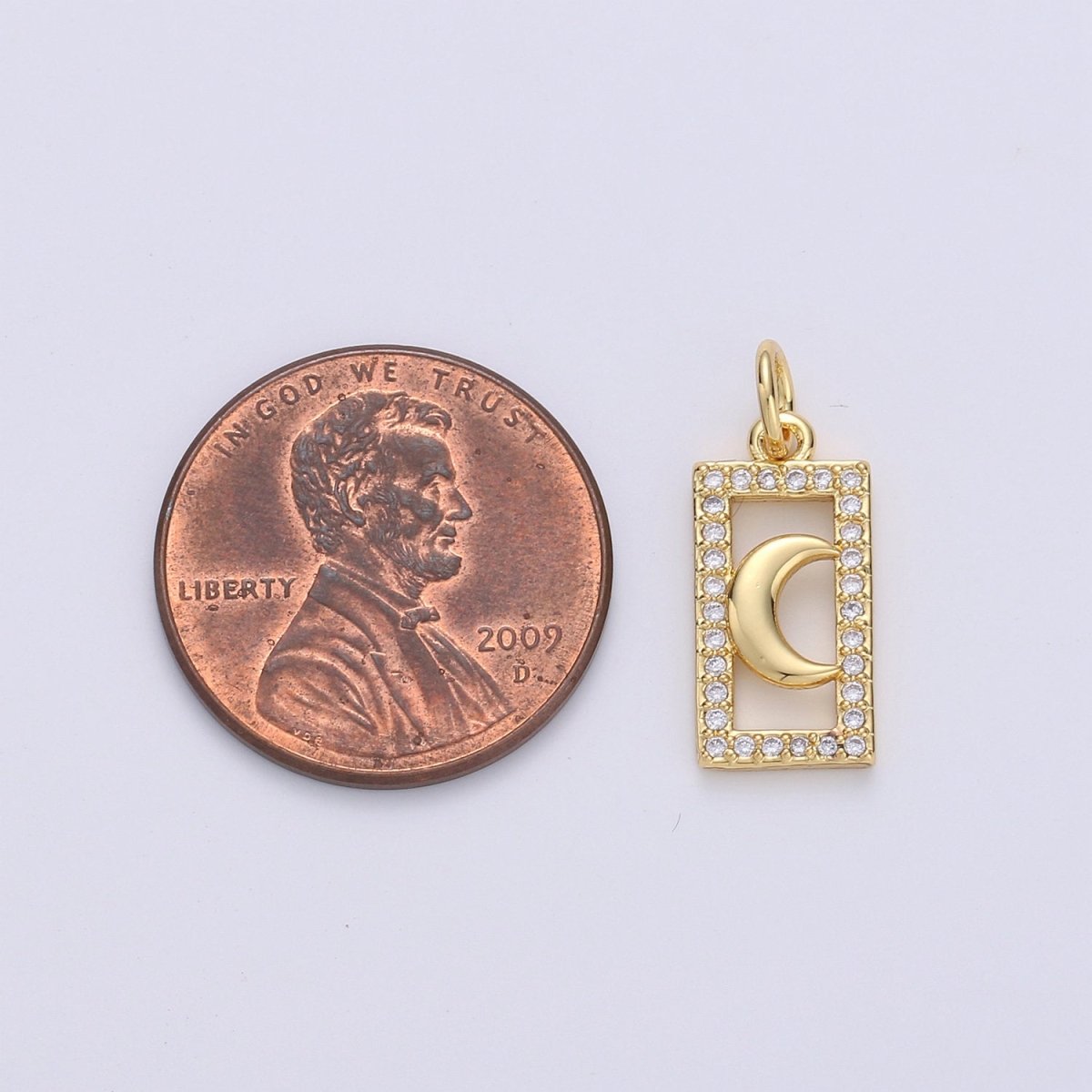 Tiny Moon Charm CZ Cubic Zirconia Mini Crescent moon Charm Gold Charm 14k Gold Filled Micro Pave Charm for Bracelet Necklace Earring Jewelry D-235