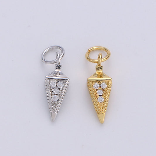 Tiny Pendulum charm 24k gold Filled Spike Jewelry making, Gold Filled Jewelry component Stud Charm for Bracelet Earring Necklace Supply D-260 D-261