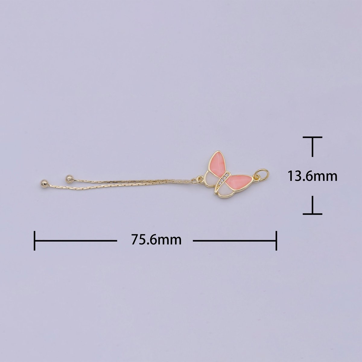 Tiny Pink butterfly charm for Necklace Earring Jewelry supplies, Earring makings, Animal charm W-184