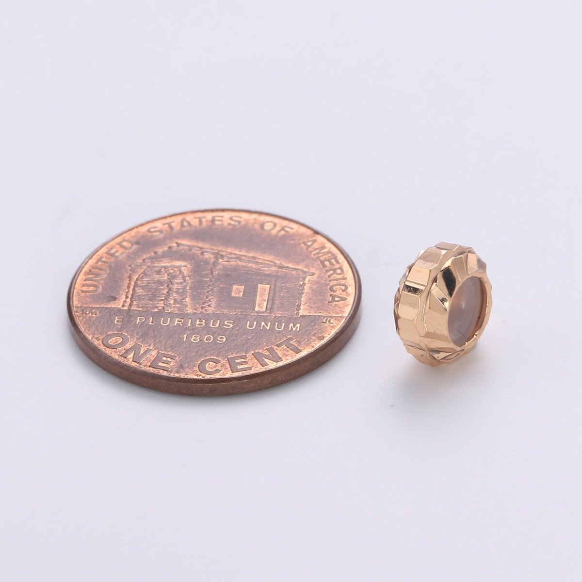 Tiny Simple Golden Round Ring Beads, Mini Plain Gold Filled Geometric Shape Beads B372