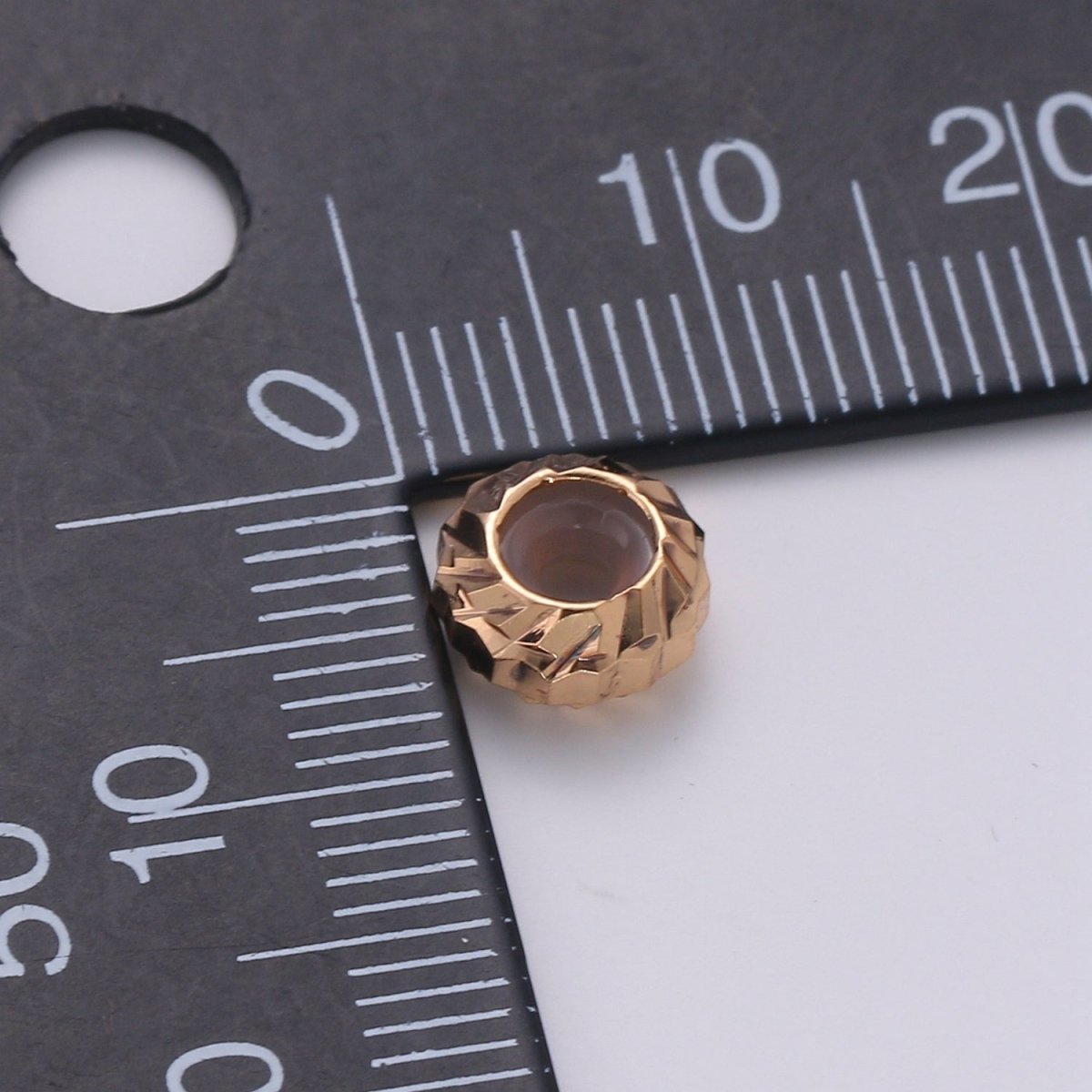 Tiny Simple Golden Round Ring Beads, Mini Plain Gold Filled Geometric Shape Beads B372
