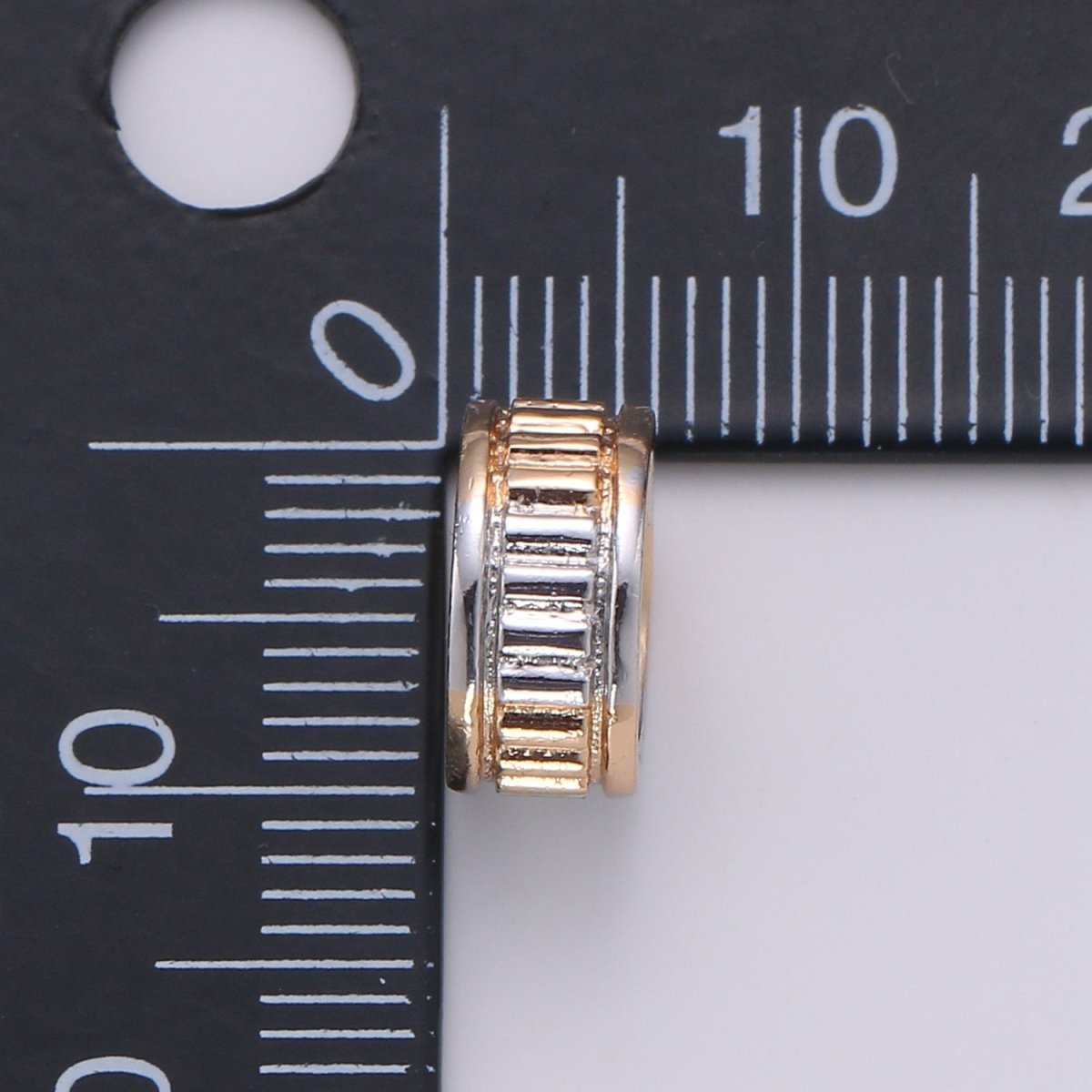 Tiny Single Golden Circle Round Beads, Mini Simple Gold Filled Jewelry Making Beads B366