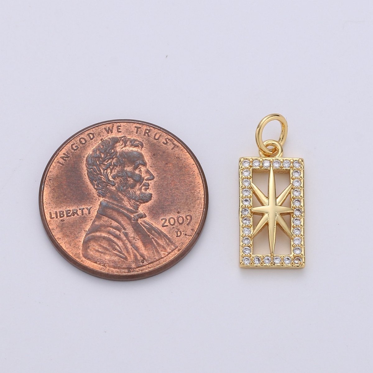 Tiny Star Charm CZ Cubic Zirconia Mini North Star Charm Gold Charm 14k Gold Filled Micro Pave Charm for Bracelet Necklace Earring Jewelry D-237