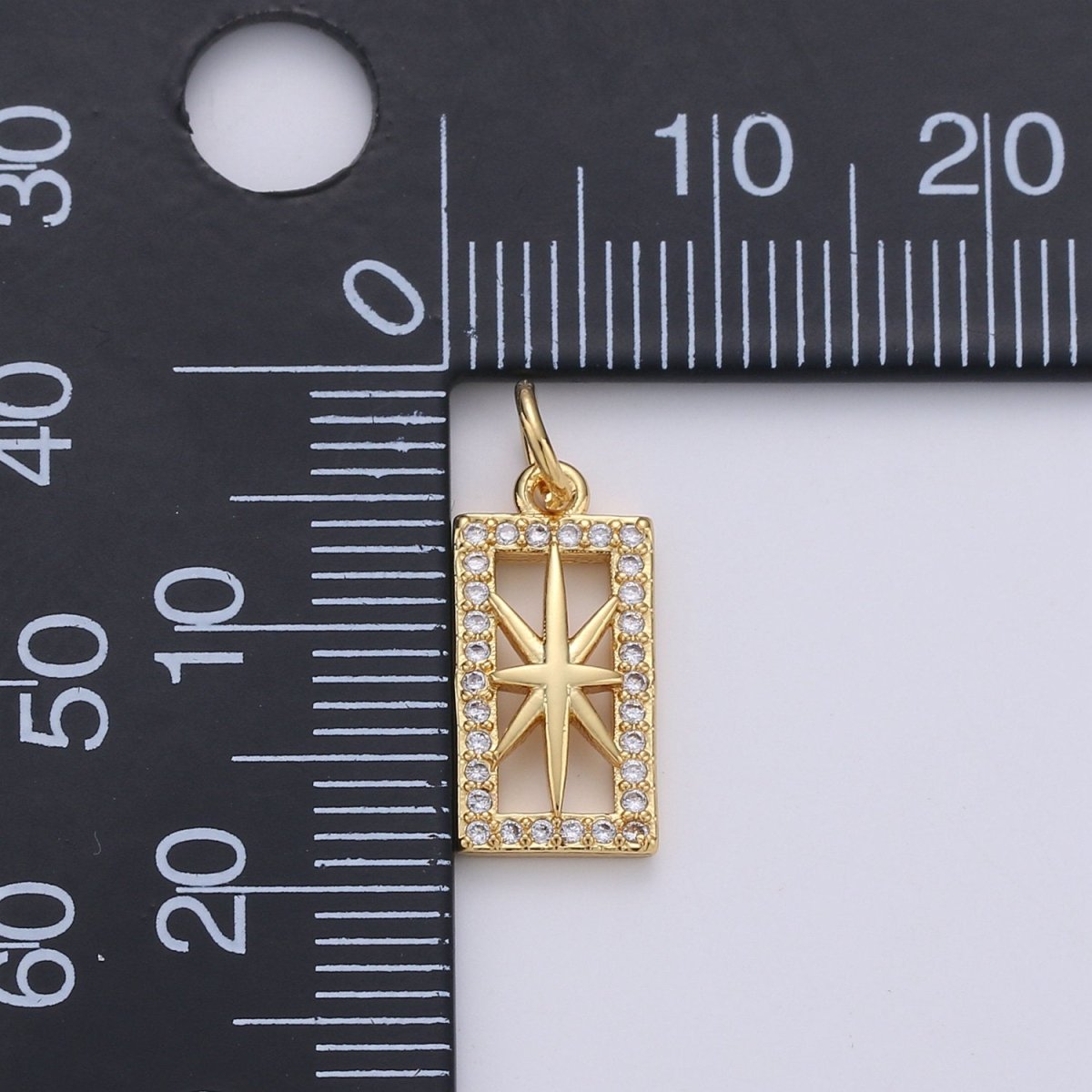 Tiny Star Charm CZ Cubic Zirconia Mini North Star Charm Gold Charm 14k Gold Filled Micro Pave Charm for Bracelet Necklace Earring Jewelry D-237