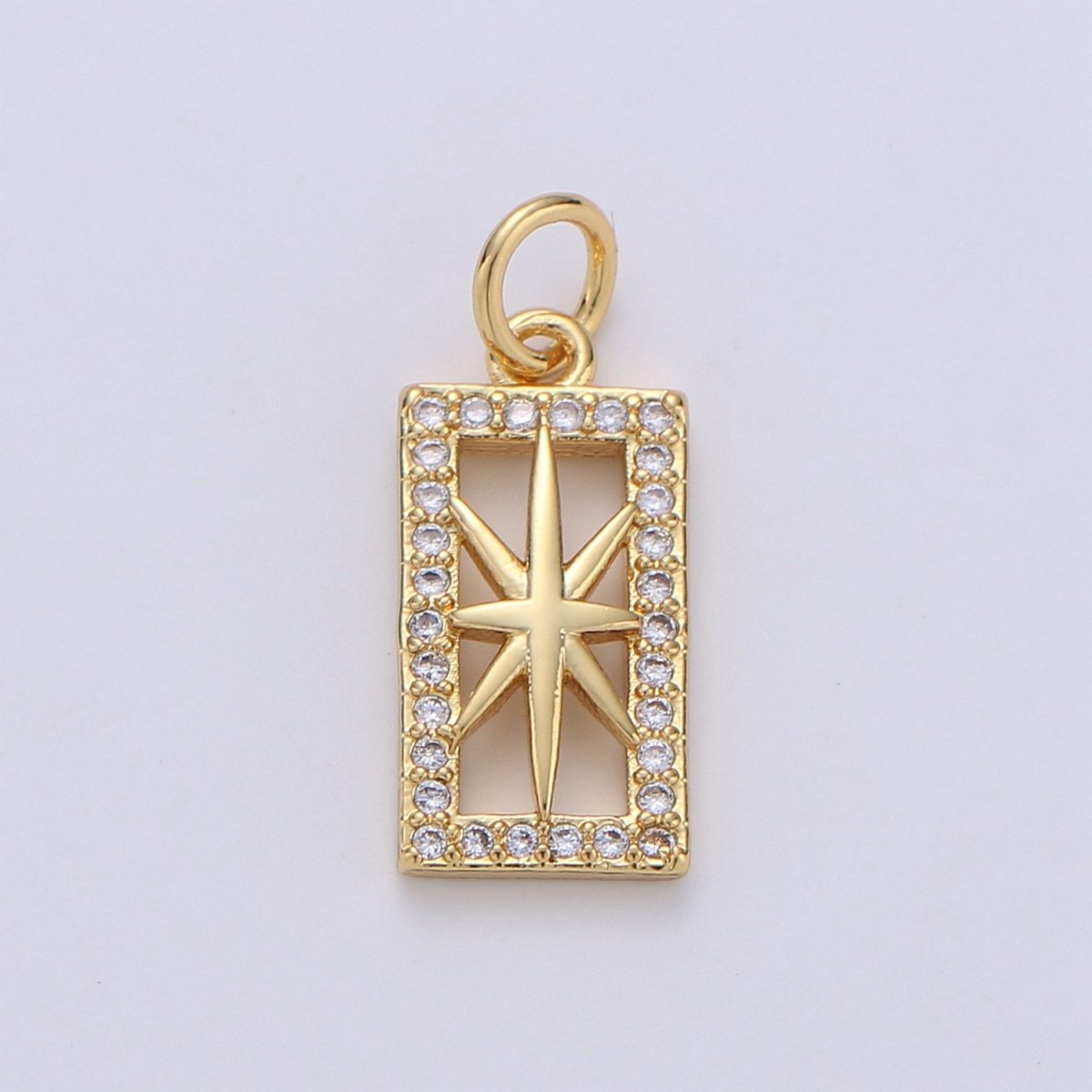 Tiny Star Charm CZ Cubic Zirconia Mini North Star Charm Gold Charm 14k Gold Filled Micro Pave Charm for Bracelet Necklace Earring Jewelry D-237