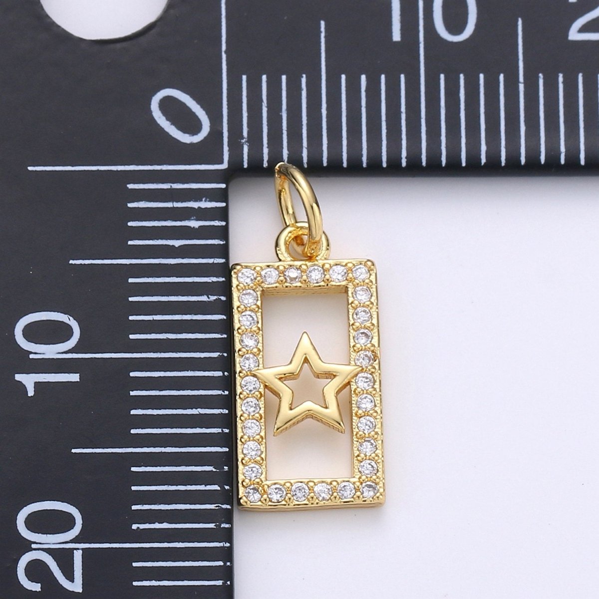 Tiny Star Charm CZ Cubic Zirconia Mini Twinkle Star Charm Gold Charm 14k Gold Filled Micro Pave Charm for Bracelet Necklace Earring Jewelry D-231