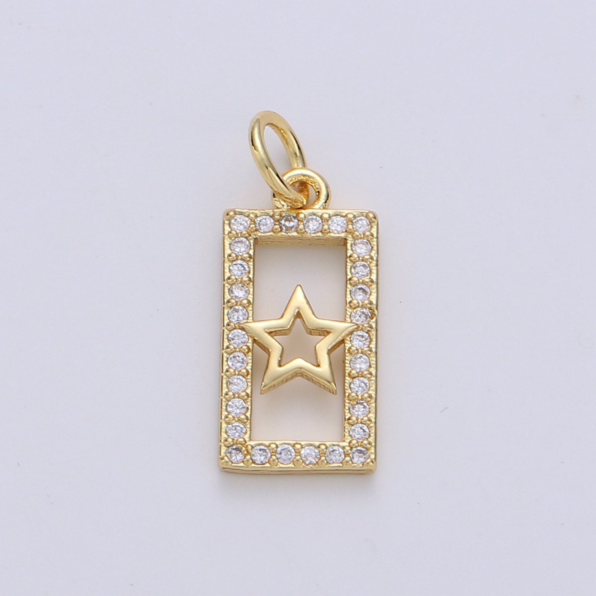 Tiny Star Charm CZ Cubic Zirconia Mini Twinkle Star Charm Gold Charm 14k Gold Filled Micro Pave Charm for Bracelet Necklace Earring Jewelry D-231