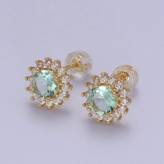 Tiny Zirconia Studs, Dainty Gold Zirconia Earrings, Cz Stud Earrings, Sun Earrings, Tiny Diamond Stud Earrings, Small Gold Earring V-104