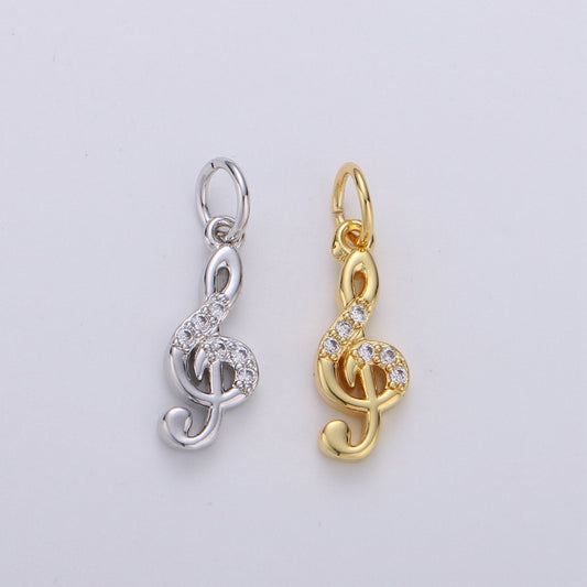Treble Clef Charms Musical Note Charm Music Pendant Gold Filled Charm Musician Jewelry for Bracelet Necklace Earring Charm D-291  D-292