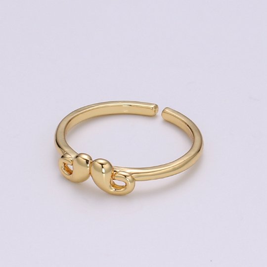 Trendy Mustache Ring, Gold Open Adjustable Ring Dainty Tiny Small Cute Mustache Ring, Fashion Jewelry, Everyday Ring, R-345