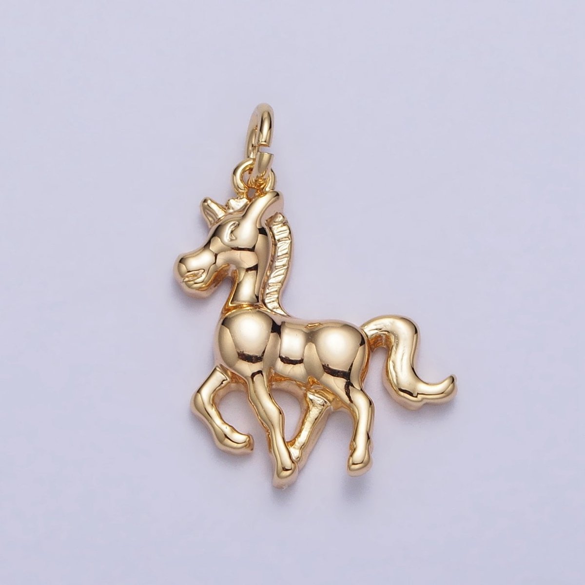 Trotting Horse Unicorn Equestrian Charm in Gold & Silver | AC193