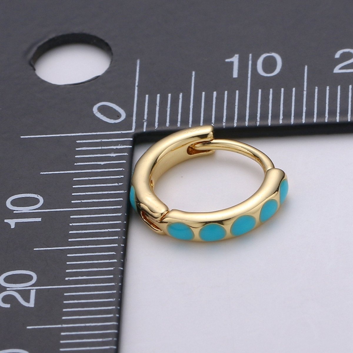 Turquoise Hoop Earrings • turquoise gold cartilage hoop • turquoise huggie hoop earrings • Something Blue Jewelry Q-207