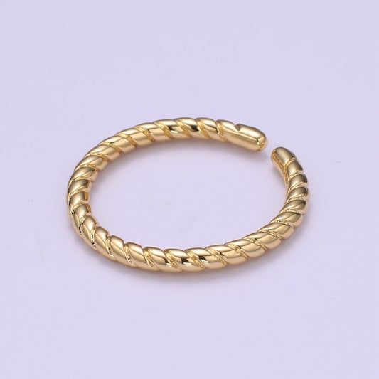 Twist Ring Gold Braid Handmade Ring. Minimalist Stacking Ring. Great Gift For Your Wife or Mother O-961