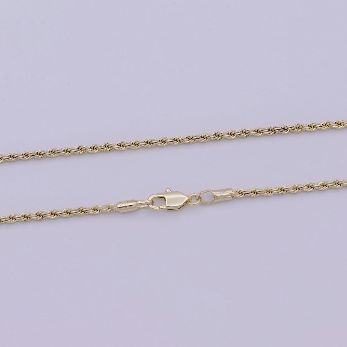 Twisted Rope Chain Necklace - 14K Gold Filled Necklace Chain - 20 Inches Rope Necklace w/ Lobster Clasps | WA-526 Clearance Pricing