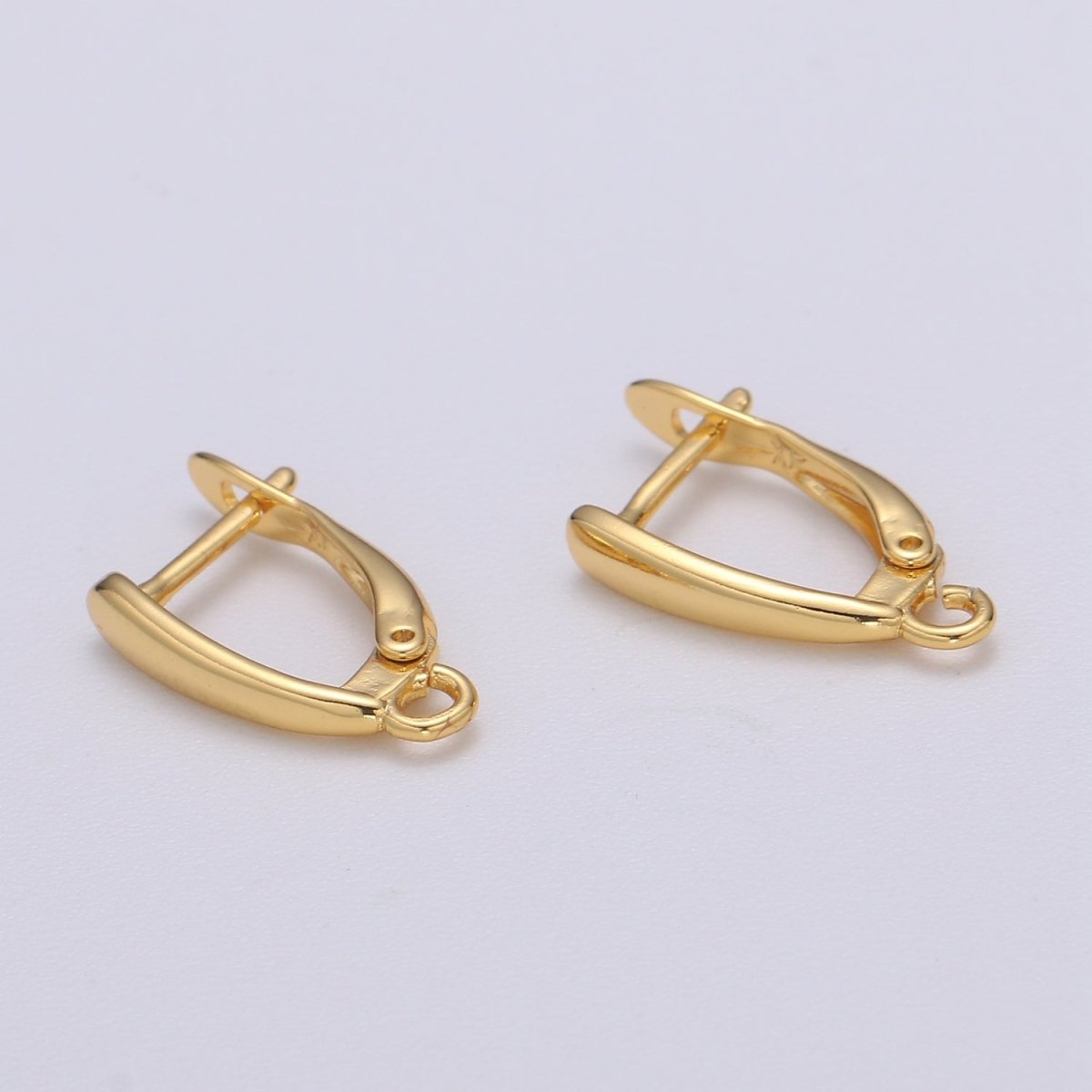 U Shaped Huggie Earring 24K Gold Filled Simple Hoops with open link for Jewelry Making Supply L-228