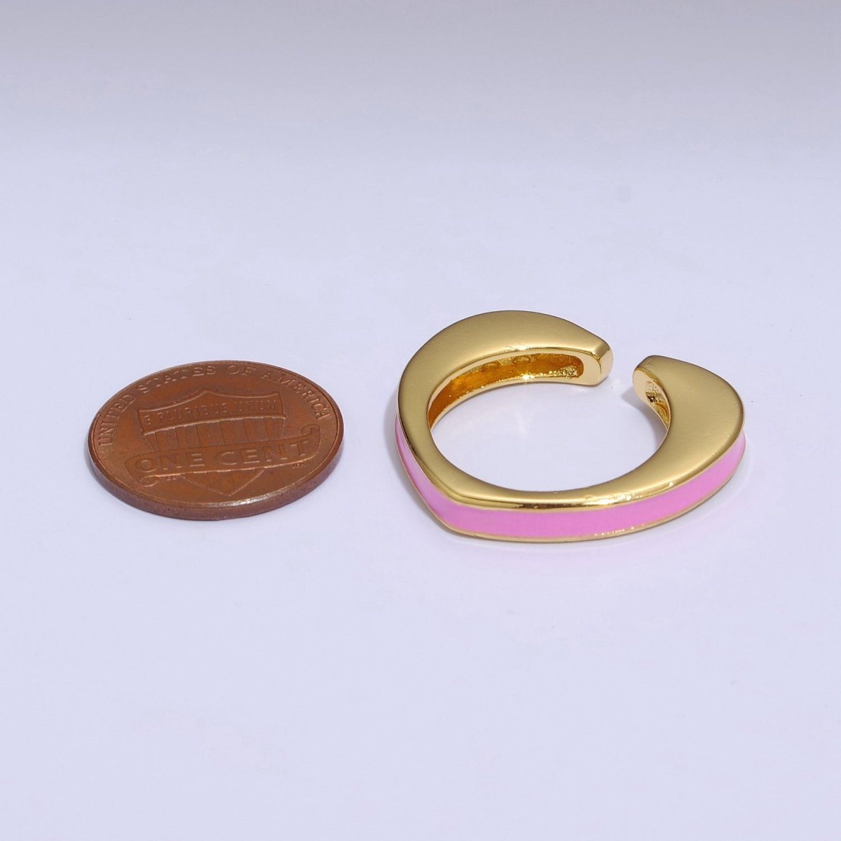 Unique Heart Shaped Open Ring Enamel Colorful Band S-258 ~ S-267