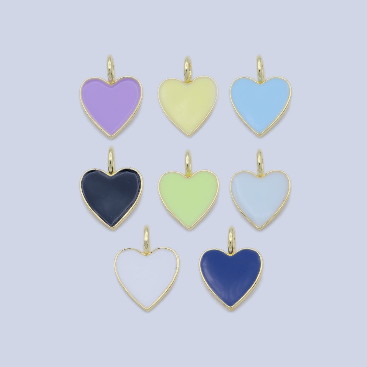Various Color Enamel Heart Shape Gold Filled Pendants - J-888~J-895