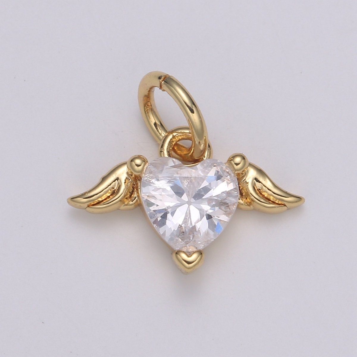 Venus 24K Gold Pendant,Solitaire CZ Heart Pendant ,Doves Cubic Mini Pendant, Aphrodite Dainty Bracelet Earring Necklace Charm E-186