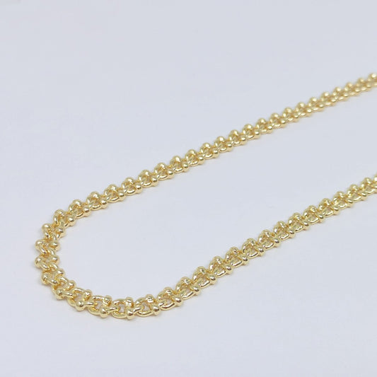 Vintage City Hardware, 24K Gold Filled, Chain by Yard, Oval Double Dot Link Chain, Bold bulk Roll Chain, Size 8x5.5mm, Wholesale Necklace Making | ROLL-400 Clearance Pricing