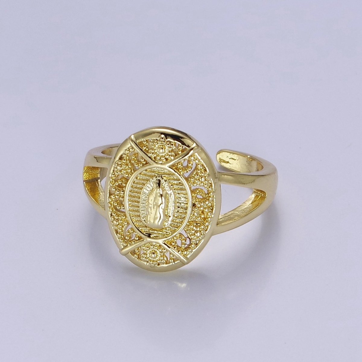 Virgin de Guadalupe Adjustable ring, Our lady of Guadalupe ring Virgin Mary Signet Ring O-2166