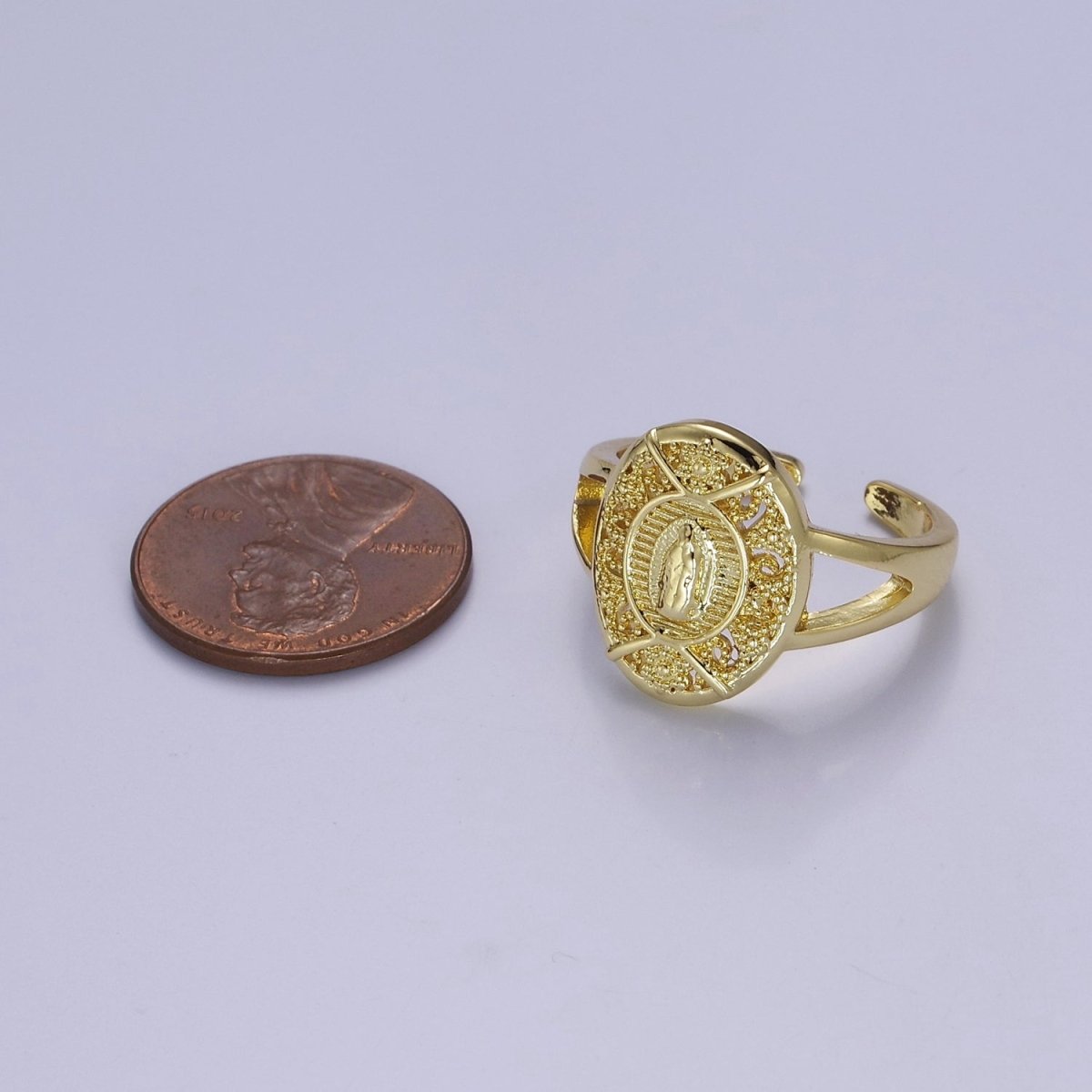Virgin de Guadalupe Adjustable ring, Our lady of Guadalupe ring Virgin Mary Signet Ring O-2166