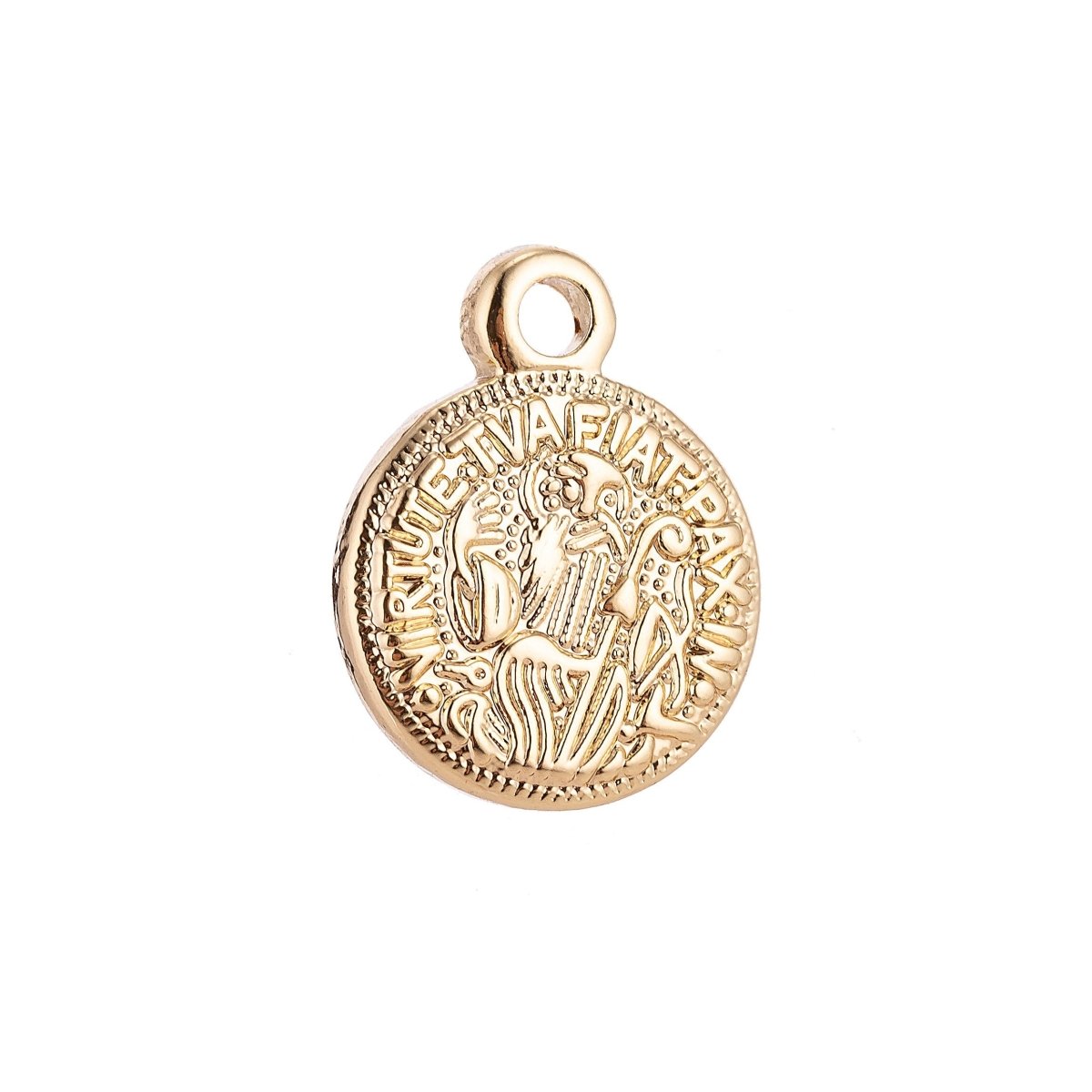 Virtute Tua Fiat Pax in (May there be peace in your strength) Pendant Charm Gold Filled C-007 C-298