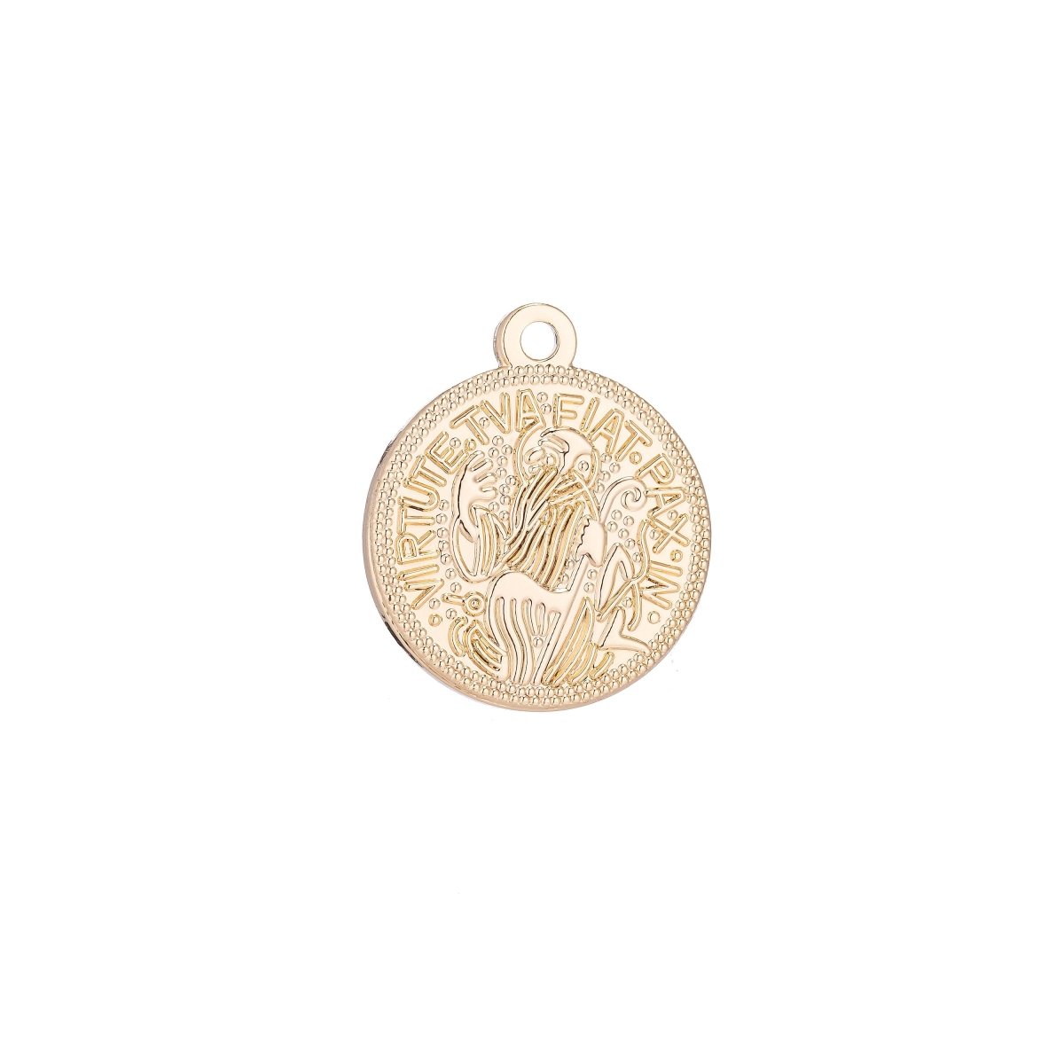 Virtute Tua Fiat Pax in (May there be peace in your strength) Pendant Charm Gold Filled C-007 C-298