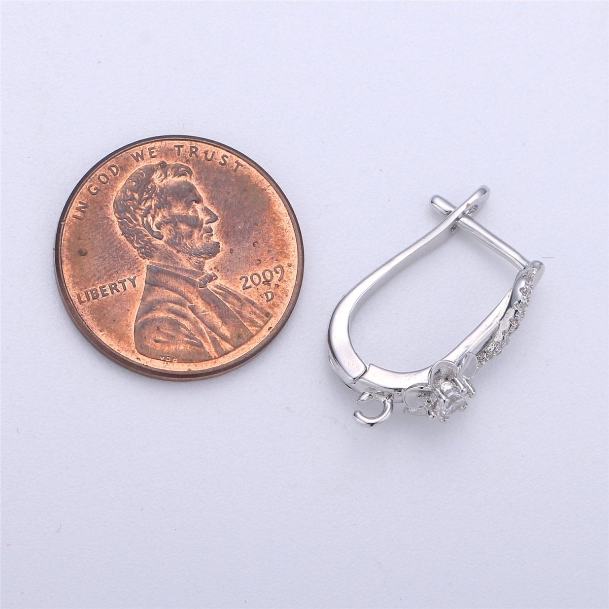 Wedding Jewelry Cubic One Touch Earring for jewelry Making Supply Rhodium- Plated lead free nickel free K-281