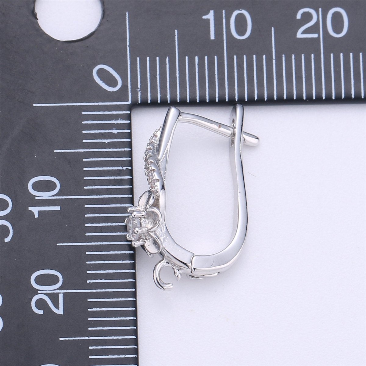 Wedding Jewelry Cubic One Touch Earring for jewelry Making Supply Rhodium- Plated lead free nickel free K-281